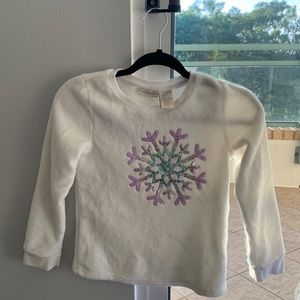 White sweater kids size 7-8 years with snowflake embroidered